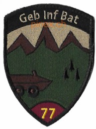 Image de Insigne Bataillon d'infanterie de montagne 77 bordeaux avec velcro