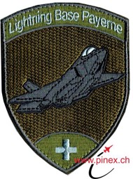 Image de Insigne F-35 Lightning II Base Aérodrome Militaire Payerne Armee 21 olive avec Velcro