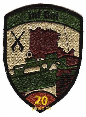 Image de Insigne bataillon infanterie 20 brun avec velcro