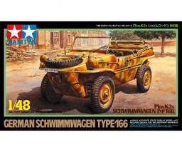 Immagine di Tamiya Deutsche Wehrmacht Schwimmwagen Typ 166 WWII Modellbau Set 1:48