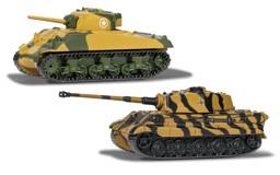 Immagine di Sherman VS King Tiger Panzer World of Tanks Die Cast Modell Set Corgi