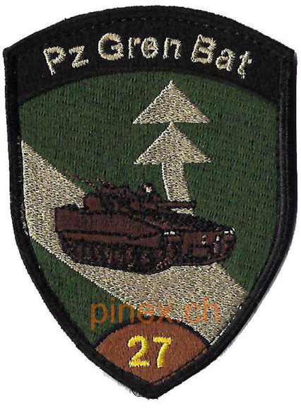 Image de Badge Panzer Grenadier Bat 27 braun mit Klett