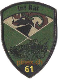 Immagine di Inf Bat 61 Infanteriebataillon schwarz Badge mit Klett