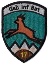 Image de Bataillon d'infanterie de montagne 17 brun sans velcro insigne armée 21