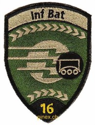 Immagine di Inf Bat 16 schwarz mit Klett Infanterie-Armeebadge