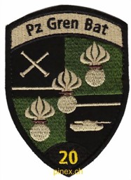 Bild von Pz Gren Bat 20 Panzergrenadierabzeichen schwarz mit Klett Badge Armee 21