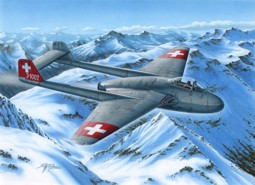 Bild von De Havilland Vampire Schweizer Luftwaffe Modellbausatz 1:72