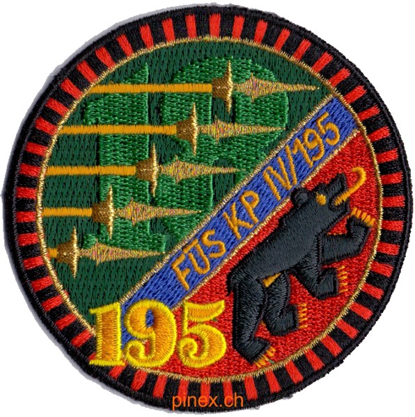 Bild von Füs Bat 195 Kp 4-195 Emblem Armee 95 Territorialdiv 1, Territorialregiment 18.