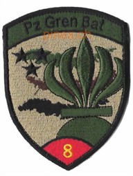 Bild von Panzer Grenadier Bat 8 rot mit Klett Badge