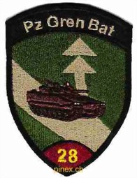 Bild von Pz Gren Bat 28 weinrot Panzergrenadier Badge mit Velcro