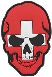 Bild von Skull Switzerland Flag PVC Rubber Patch