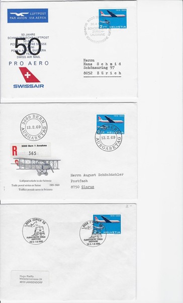 Image de Sonderbelege 50 Jahre Schweizerische Luftpost, 3er Set