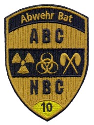 Bild von ABC Abwehr Bat 10 gelb Armeeabzeichen ohne Klett