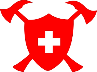 Schlüsselanhänger / Schlüsselbund Feuerwehr Schweizer Wappen