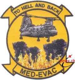 Bild von USMC CH-47 Med-Evac Abzeichen to Hell and back