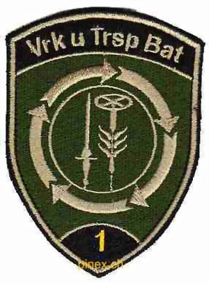Immagine di Vrk u Trsp Bat Verkehr und Transport Bataillon schwarz Badge mit Klett