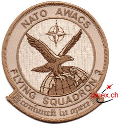 Bild von Nato Awacs Flying Squadron 3 Abzeichen Patch Sand Tarn