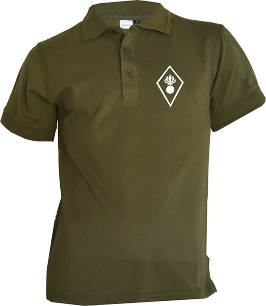 Immagine di Grenadier Poloshirt mit Truppengattungsabzeichen "Bömbeli" Oliv