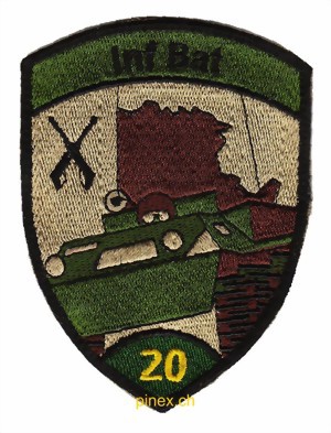 Image de Insigne bataillon infanterie 20 vert avec velcro