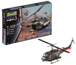 Image de Revell Bell UH-1H Gunship Huey Helikopter Modellbausatz 1:100