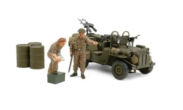 Image de Tamiya British SAS Kommando Fahrzeug 1944 WWII Modellbau Set 1:35