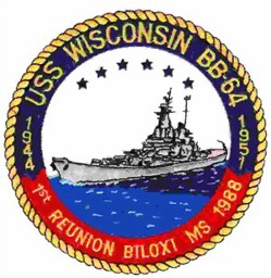 Bild von USS Wisconsin BB-64 Schlachtschiff Abzeichen