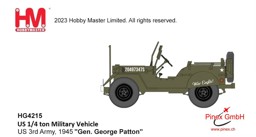 Picture of US 3rd Army Jeep 1945, General Georg Patten, Metallmodell 1:72 Hobby Master HG4215. ANKÜNDIGUNG. LIEFERBAR CA. JULI 2024