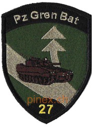 Bild von Badge Panzer Grenadier Bat 27 schwarz mit Klett