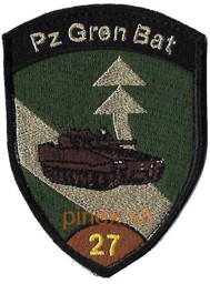 Bild von Badge Panzer Grenadier Bat 27 braun mit Klett