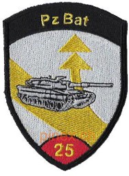 Bild von Panzer Bat 25 Badge rot ohne Klett