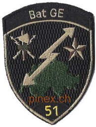 Bild von Bat GE 51 noir mit Klett Armée Suisse Badge