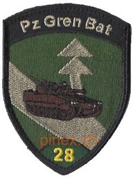 Bild von Pz Gren Bat Panzergrenadierbataillon 28 grün Badge mit Klett