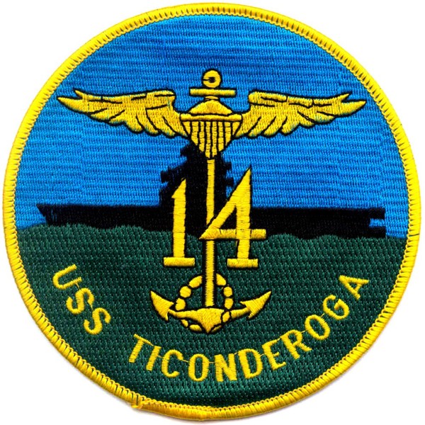 Bild von USS Ticonderoga CV-14 Flugzeugträger Abzeichen