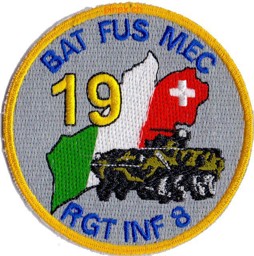 Bild von Bat Fus Mec 19  RGT INF 8 Schrift blau